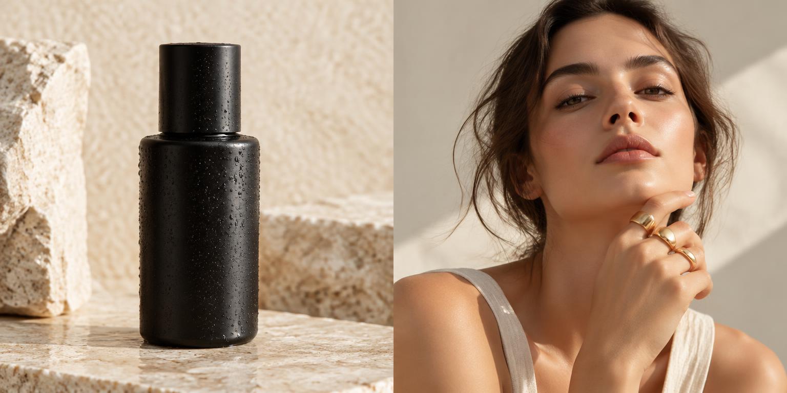 Skincare product and jewelry campaign